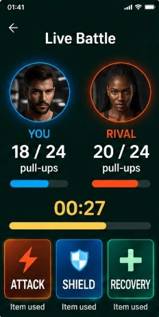 Live battle screen